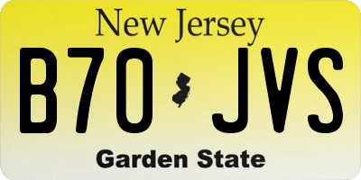 NJ license plate B70JVS