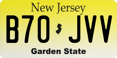 NJ license plate B70JVV
