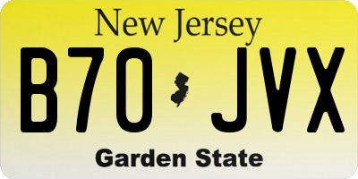 NJ license plate B70JVX
