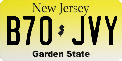 NJ license plate B70JVY
