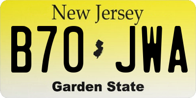 NJ license plate B70JWA
