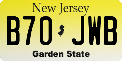 NJ license plate B70JWB