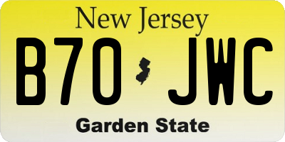 NJ license plate B70JWC