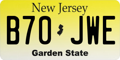 NJ license plate B70JWE
