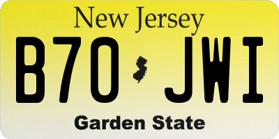 NJ license plate B70JWI