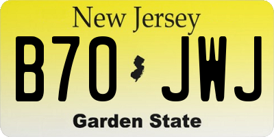 NJ license plate B70JWJ