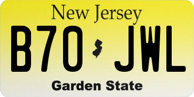 NJ license plate B70JWL