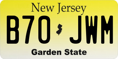 NJ license plate B70JWM