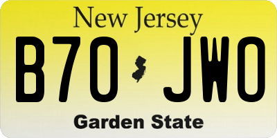 NJ license plate B70JWO
