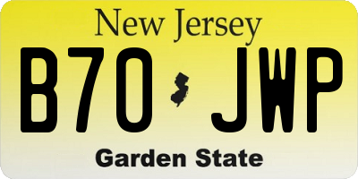 NJ license plate B70JWP