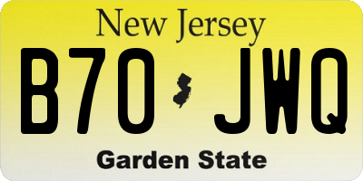 NJ license plate B70JWQ
