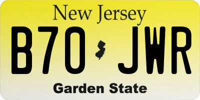 NJ license plate B70JWR