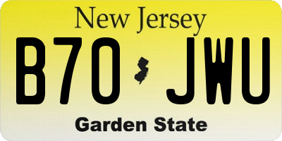 NJ license plate B70JWU