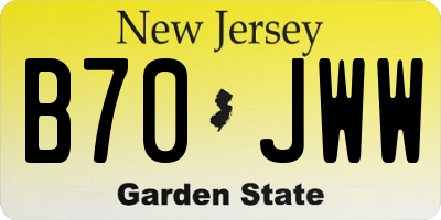 NJ license plate B70JWW