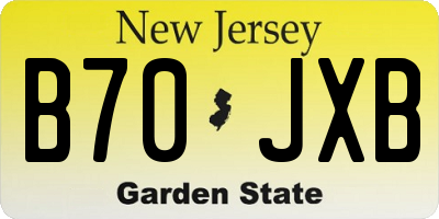 NJ license plate B70JXB