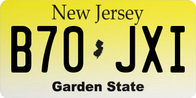 NJ license plate B70JXI