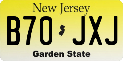 NJ license plate B70JXJ