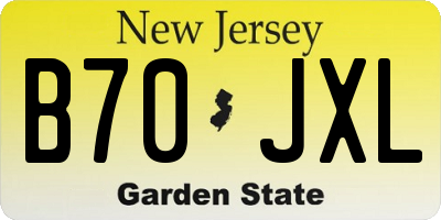 NJ license plate B70JXL
