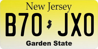 NJ license plate B70JXO