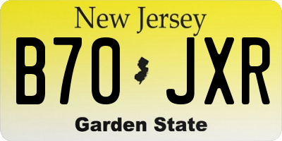 NJ license plate B70JXR