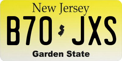 NJ license plate B70JXS