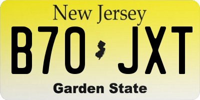 NJ license plate B70JXT