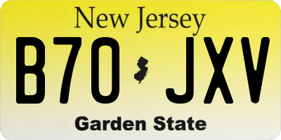 NJ license plate B70JXV