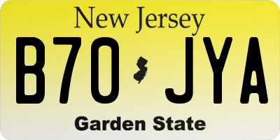 NJ license plate B70JYA