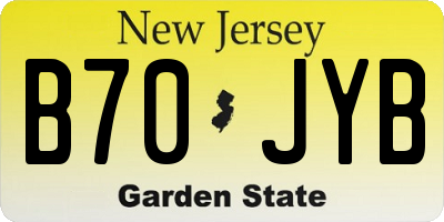 NJ license plate B70JYB