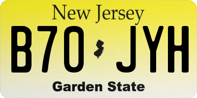 NJ license plate B70JYH