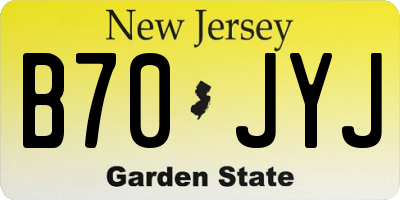 NJ license plate B70JYJ