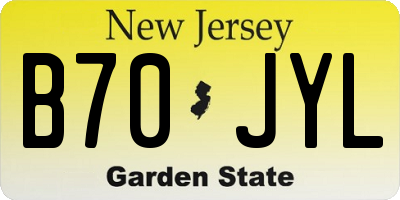 NJ license plate B70JYL