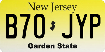 NJ license plate B70JYP