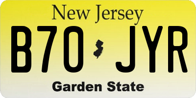NJ license plate B70JYR