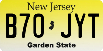 NJ license plate B70JYT