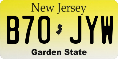 NJ license plate B70JYW