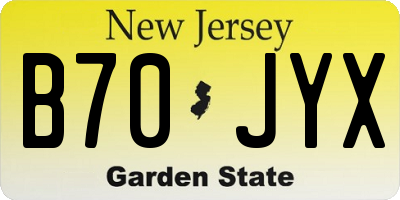 NJ license plate B70JYX