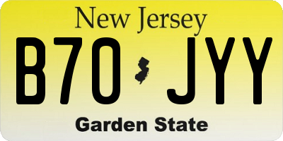 NJ license plate B70JYY