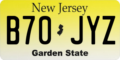 NJ license plate B70JYZ