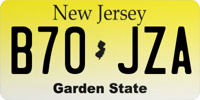 NJ license plate B70JZA