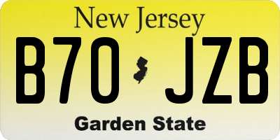 NJ license plate B70JZB