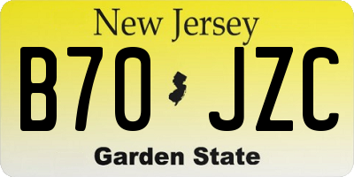 NJ license plate B70JZC
