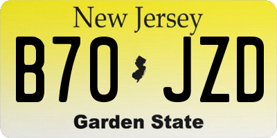 NJ license plate B70JZD