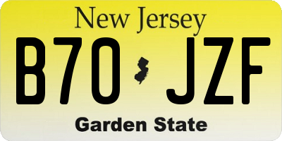 NJ license plate B70JZF