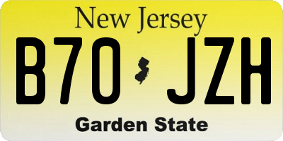NJ license plate B70JZH