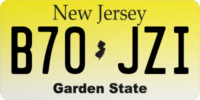 NJ license plate B70JZI