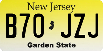 NJ license plate B70JZJ