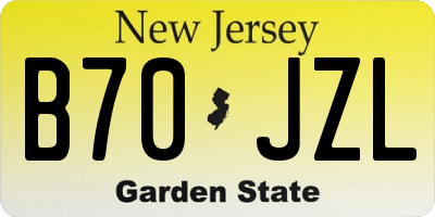 NJ license plate B70JZL