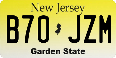 NJ license plate B70JZM