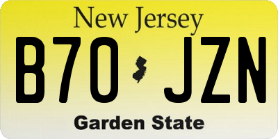 NJ license plate B70JZN